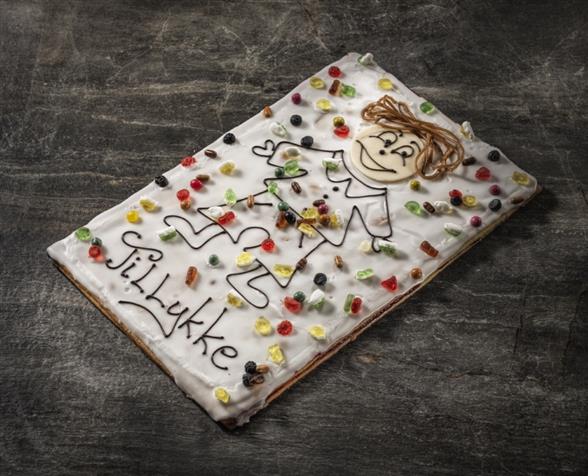 Hindbærsnitte kagemand